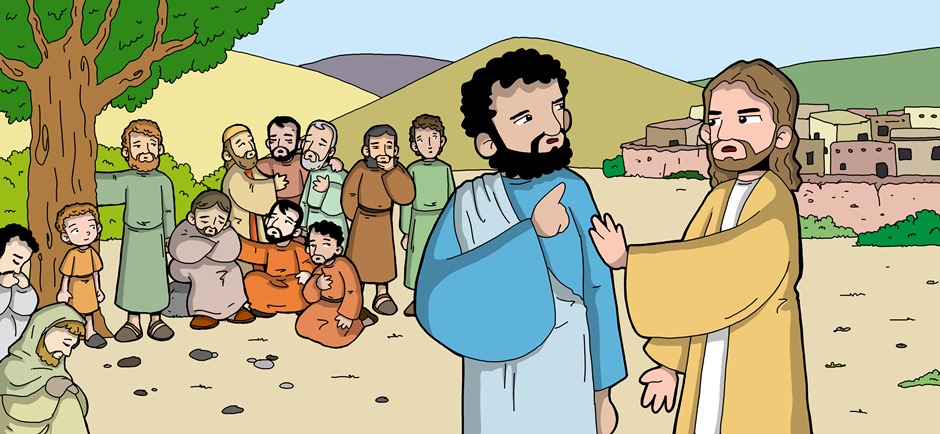 Jesús reprèn Pere en no acceptar la seva Passió